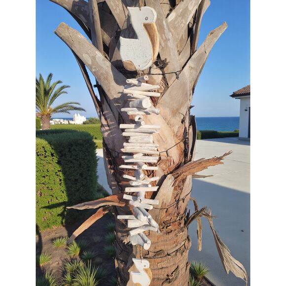 None and/or Unknown Other - Coastal Hanging Mobile Pelican Driftwood New 3Ft